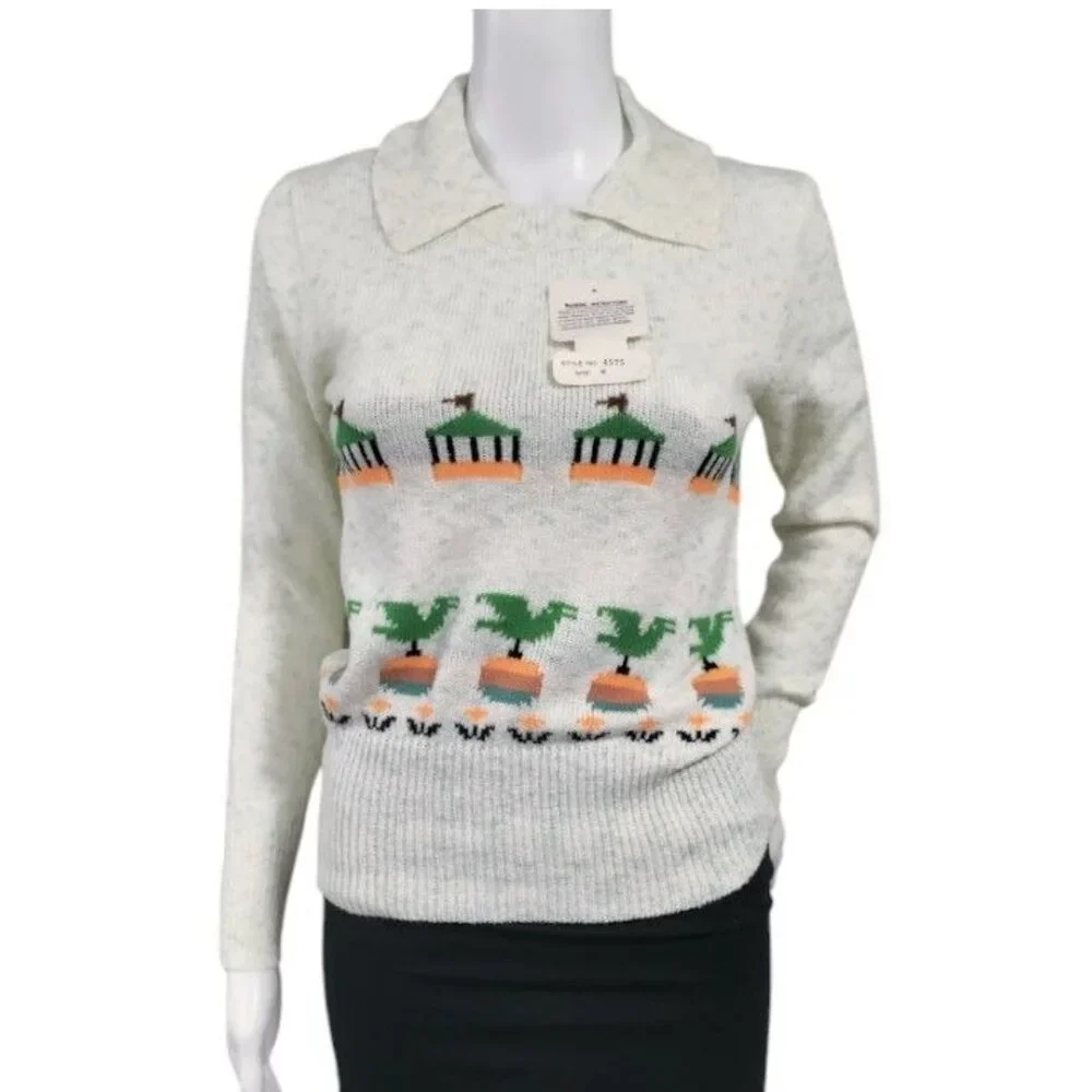 Vintage Majestic Knitwear V Neck Sweater M - Picture 3 of 13